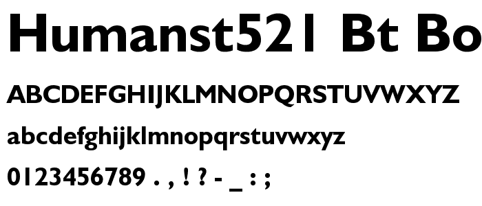 Humanst521 BT Bold font