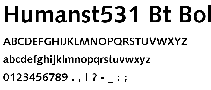 Humanst531 BT Bold font