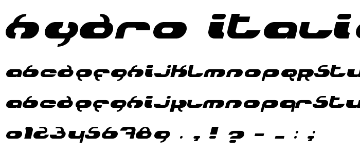 Hydro Italic font