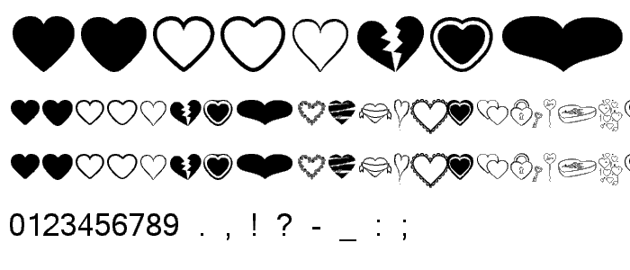 heARTs font