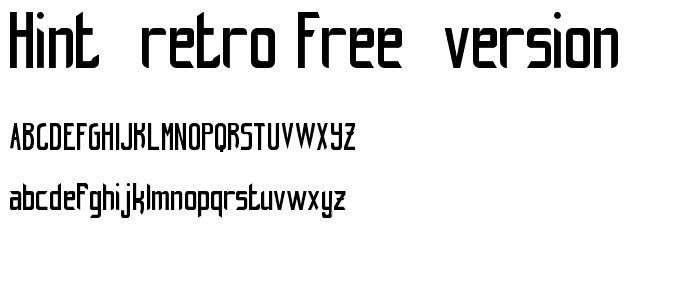 hint-retro_free-version font