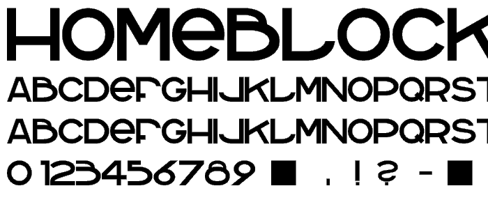 homeblock font