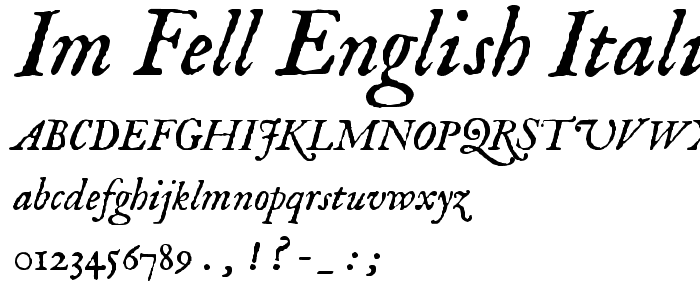 IM FELL English Italic font