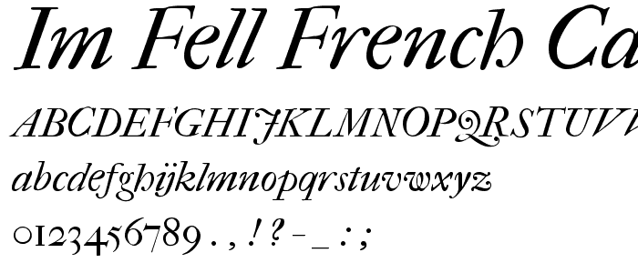 IM FELL French Canon Italic font