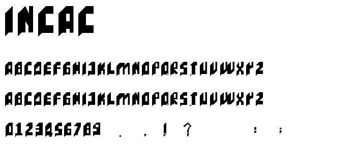 INCAC font