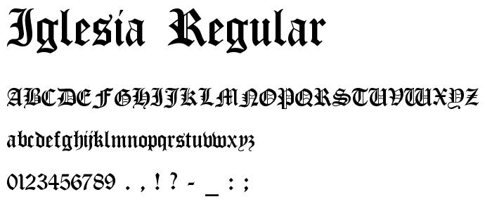 Iglesia Regular font