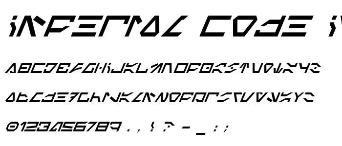 Imperial Code Italic font