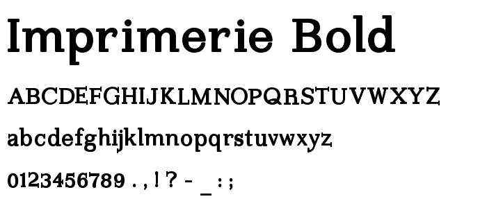 Imprimerie-Bold font