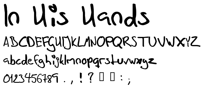 In his hands font