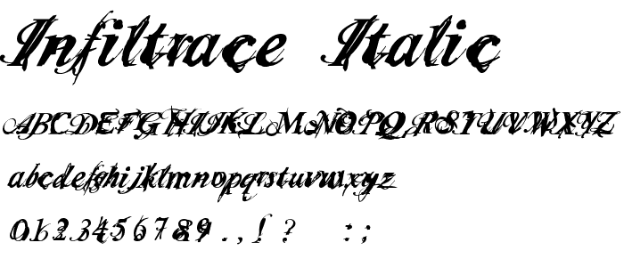 Infiltrace  Italic font