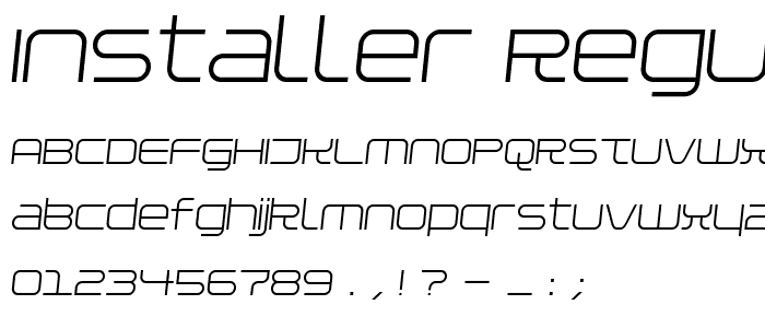 Installer Regular Italic font