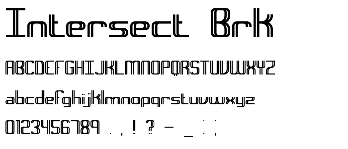 Intersect BRK font