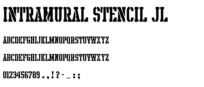 Intramural Stencil JL font