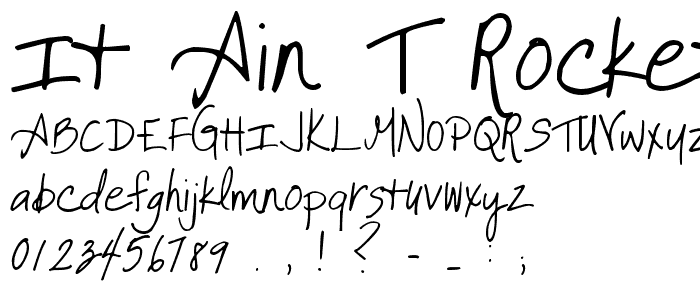 It Ain_t Rocket Science font