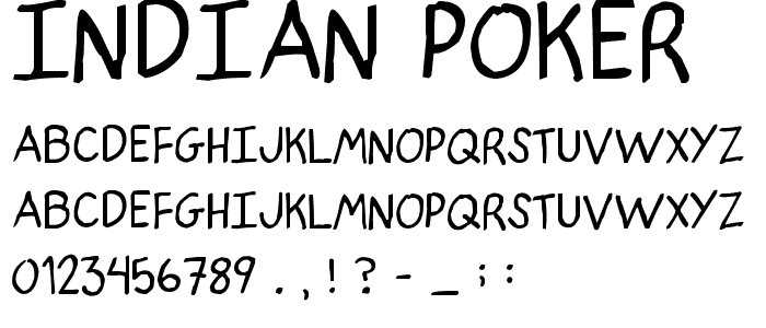 indian poker. font