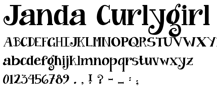 Janda Curlygirl Chunky font