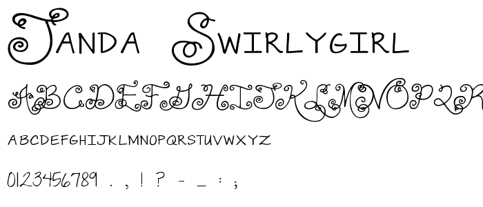 Janda Swirlygirl font