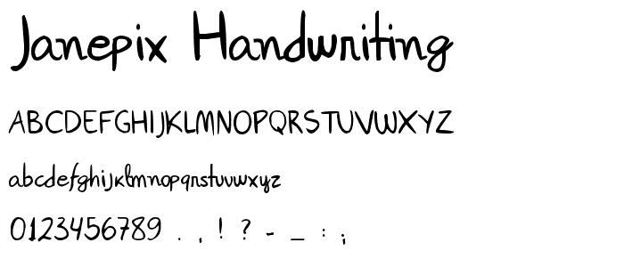 Janepix Handwriting font