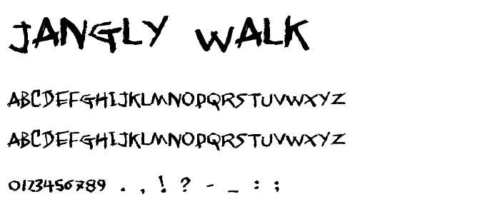 Jangly walk font