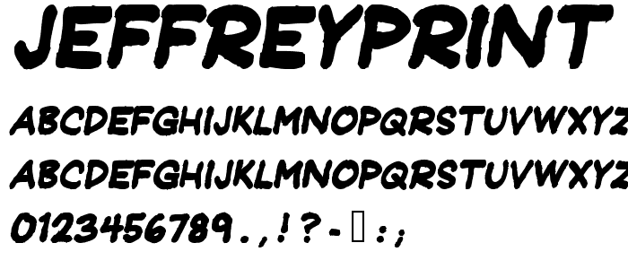 JeffreyPrint JL Bold Italic font