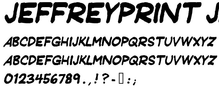 JeffreyPrint JL Italic font