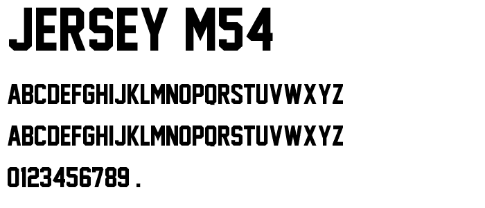 Jersey M54 font