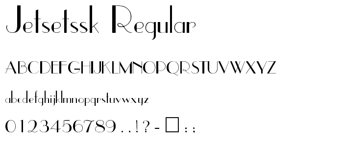 JetSetSSK Regular font