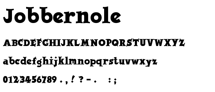 Jobbernole font