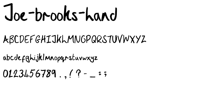 Joe Brooks Hand font