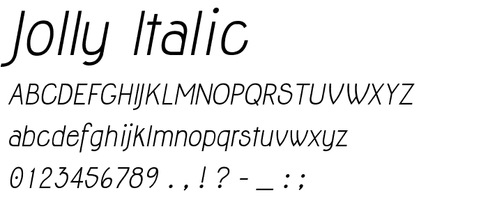 Jolly Italic font