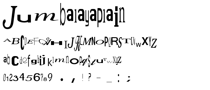 JumbalayaPlain font