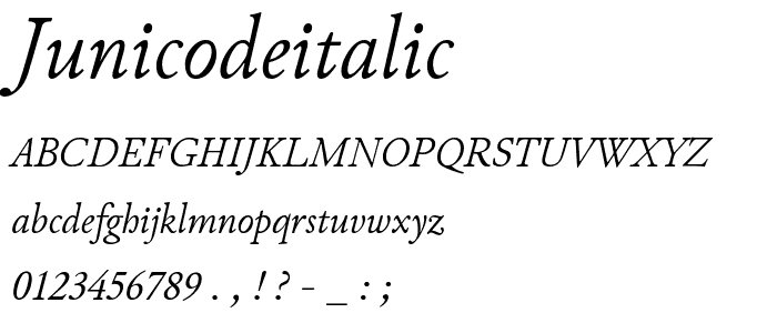 JunicodeItalic font