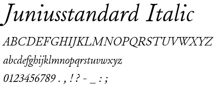 JuniusStandard Italic font