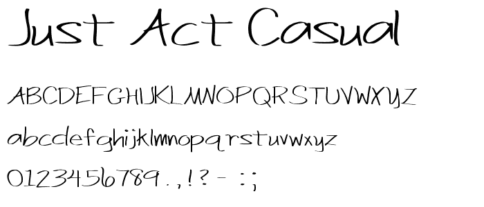 Just Act Casual font