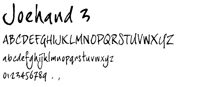 joeHand 3 font