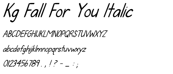 KG Fall For You Italic font