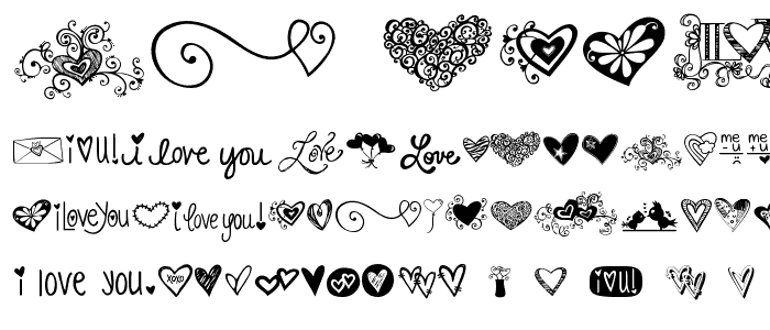 KG Heart Doodles font