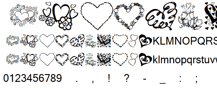 KR All About The Heart font