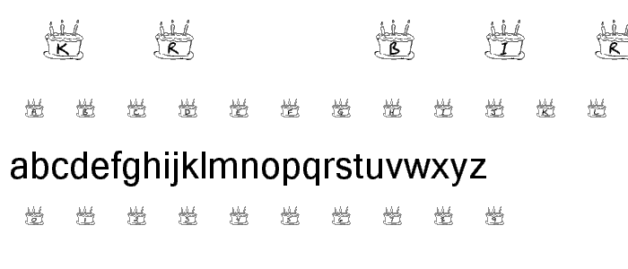 KR Birthday Cake font