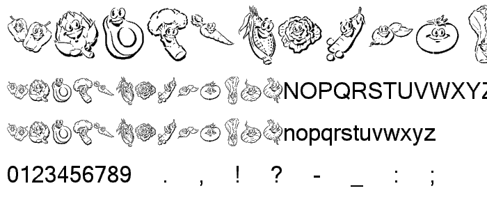 KR Happy Veggies_ font