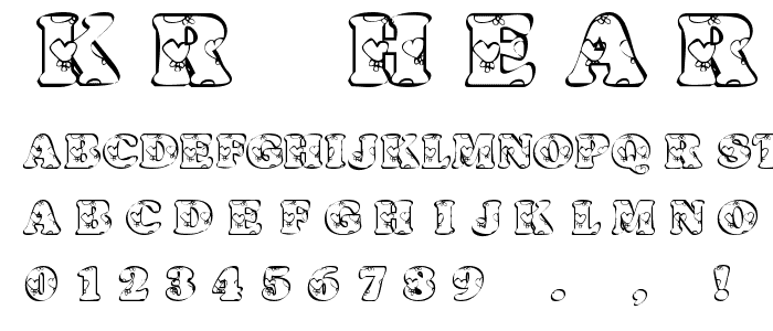 KR Heartfilled font