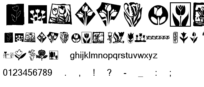 KR Tulips font