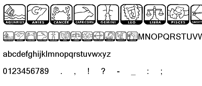 KR Zodiac Dings font