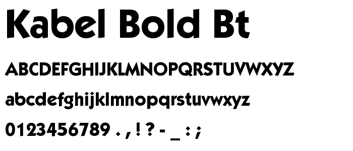 Kabel Bold BT font