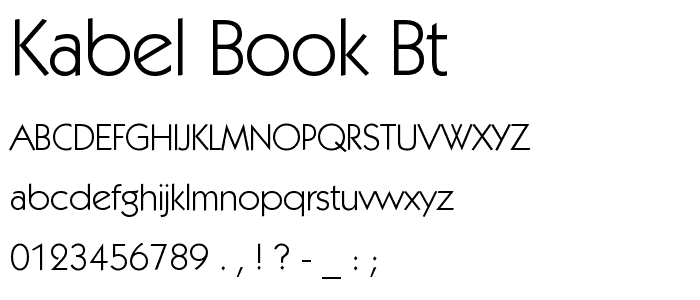 Kabel Book BT font