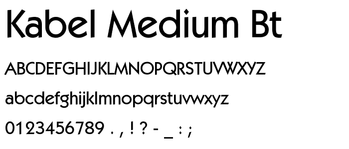 Kabel Medium BT font