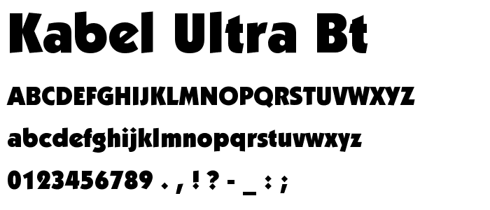 Kabel Ultra BT font