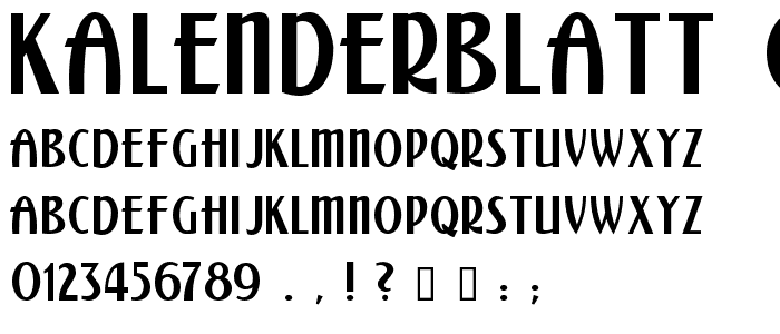 Kalenderblatt Grotesk font