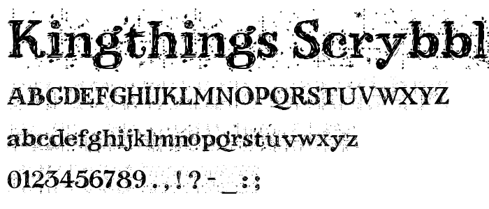 Kingthings Scrybbledot font