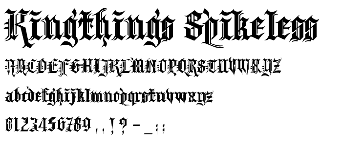 Kingthings Spikeless font